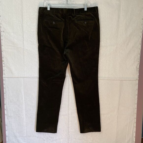 Bonobos Corduroy Trouser Size 36x30 Pine Green TAILORED FIT Flat Front Pockets - Picture 2 of 12